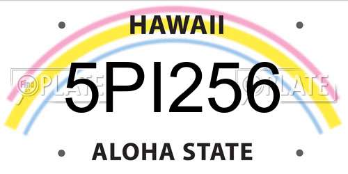 5PI256 Hawaii License Plate