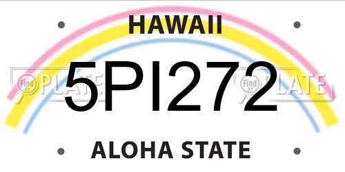 5PI272 Hawaii License Plate