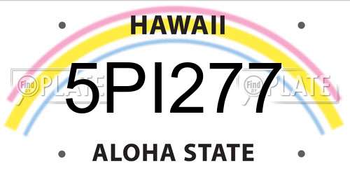 5PI277 Hawaii License Plate