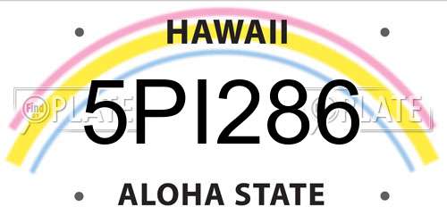 5PI286 Hawaii License Plate