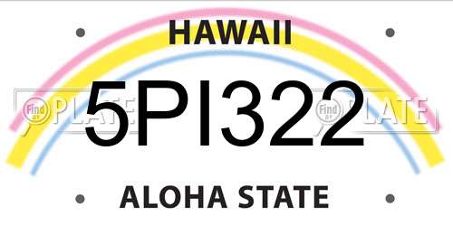 5PI322 Hawaii License Plate