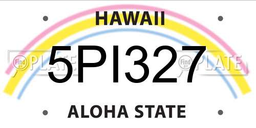 5PI327 Hawaii License Plate