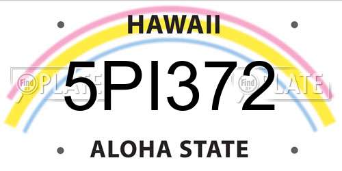 5PI372 Hawaii License Plate