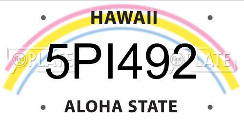5PI492 Hawaii License Plate