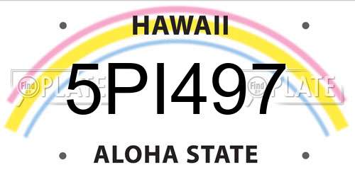 5PI497 Hawaii License Plate