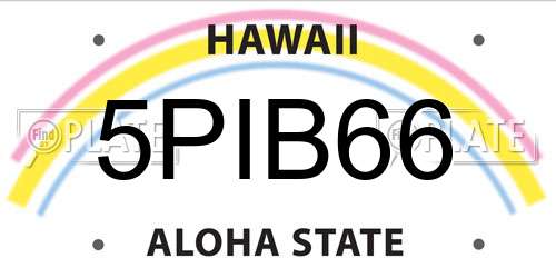 5PIB66 Hawaii License Plate