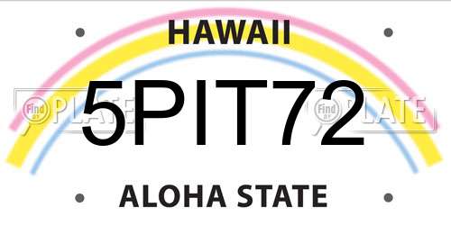 5PIT72 Hawaii License Plate