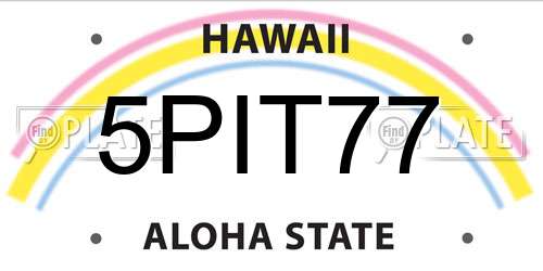 5PIT77 Hawaii License Plate