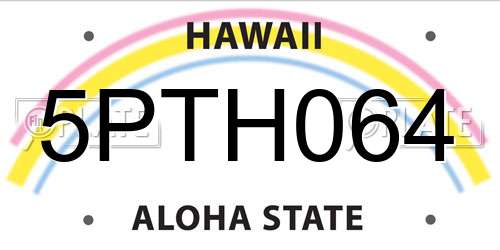 5PTH064 Hawaii License Plate