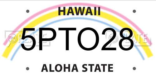 5PTO28 Hawaii License Plate