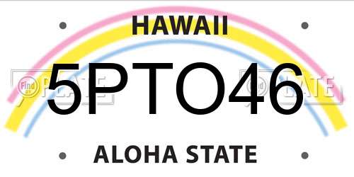 5PTO46 Hawaii License Plate