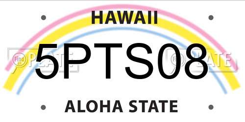 5PTS08 Hawaii License Plate