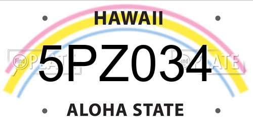 5PZ034 Hawaii License Plate
