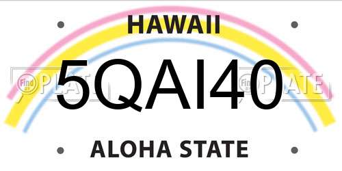 5QAI40 Hawaii License Plate