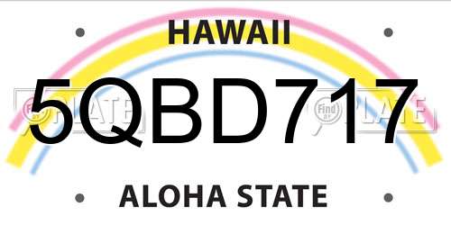 5QBD717 Hawaii License Plate