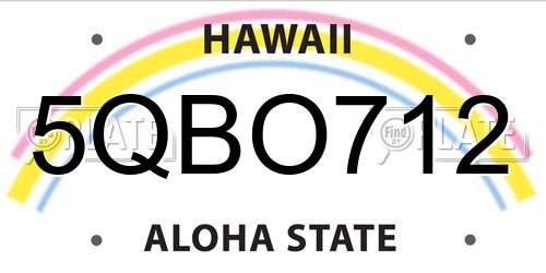 5QBO712 Hawaii License Plate