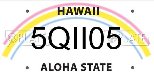 5QII05 Hawaii License Plate