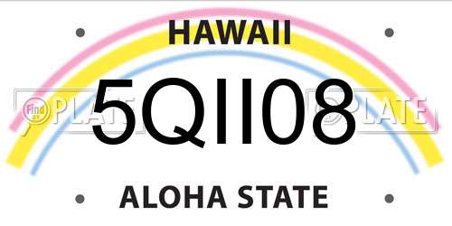 5QII08 Hawaii License Plate