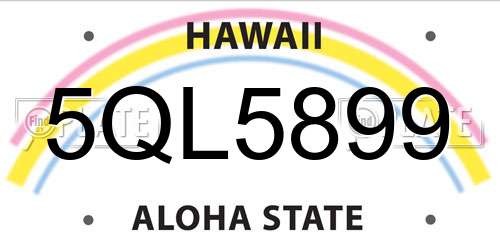 5QL5899 Hawaii License Plate