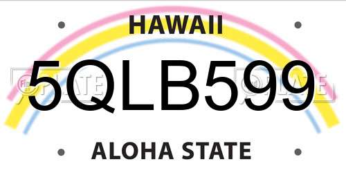 5QLB599 Hawaii License Plate