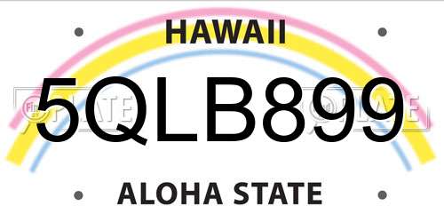 5QLB899 Hawaii License Plate