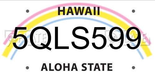5QLS599 Hawaii License Plate