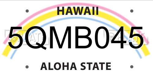5QMB045 Hawaii License Plate