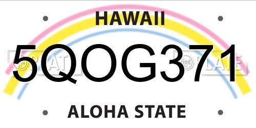 5QOG371 Hawaii License Plate