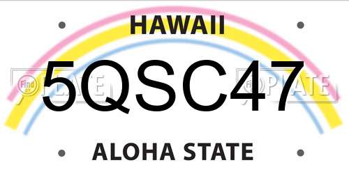 5QSC47 Hawaii License Plate