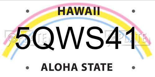 5QWS41 Hawaii License Plate