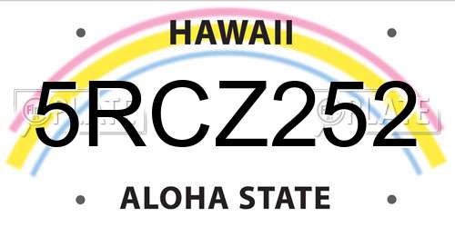 5RCZ252 Hawaii License Plate