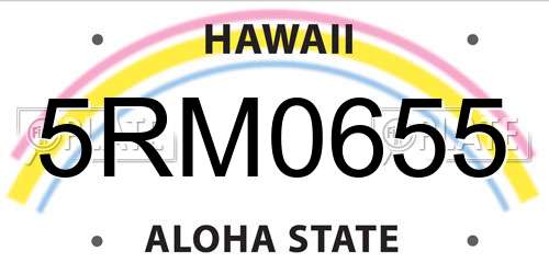 5RM0655 Hawaii License Plate