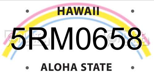 5RM0658 Hawaii License Plate