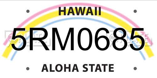 5RM0685 Hawaii License Plate