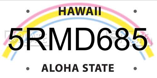 5RMD685 Hawaii License Plate