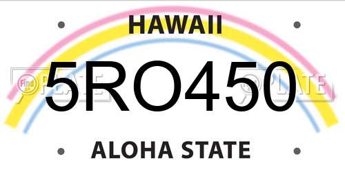 5RO450 Hawaii License Plate