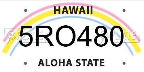 5RO480 Hawaii License Plate