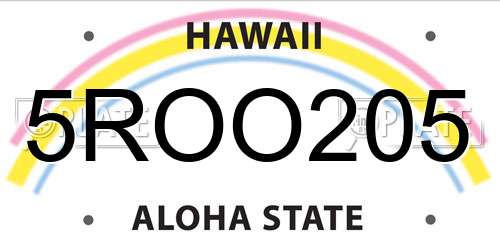5ROO205 Hawaii License Plate