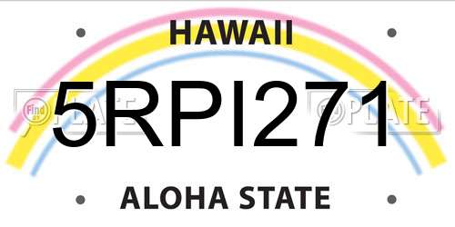 5RPI271 Hawaii License Plate