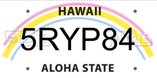 5RYP84 Hawaii License Plate