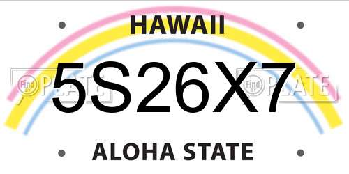 5S26X7 Hawaii License Plate