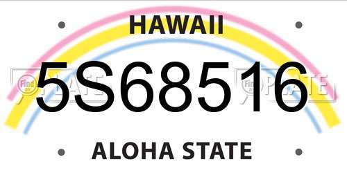 5S68516 Hawaii License Plate