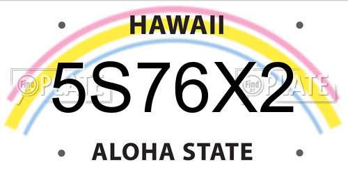 5S76X2 Hawaii License Plate