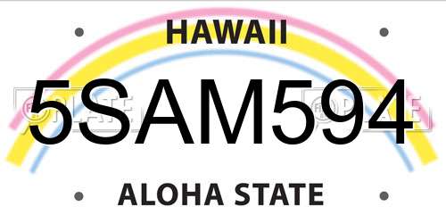 5SAM594 Hawaii License Plate