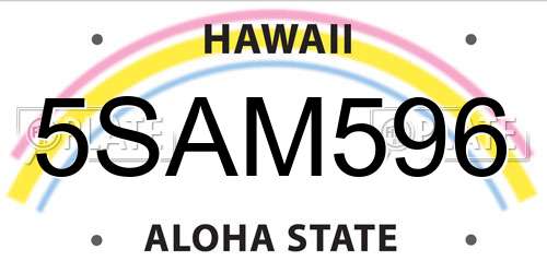 5SAM596 Hawaii License Plate