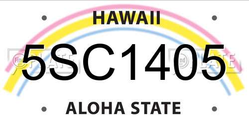 5SC1405 Hawaii License Plate