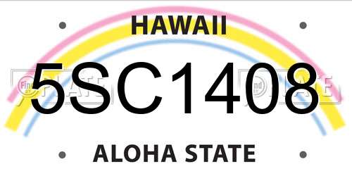 5SC1408 Hawaii License Plate