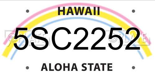 5SC2252 Hawaii License Plate