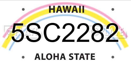 5SC2282 Hawaii License Plate