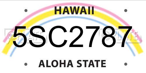 5SC2787 Hawaii License Plate